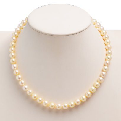 (GIA) 8.00 mm to 8.53 mm, Akoya Pearl, Graduated Pearl Necklace
