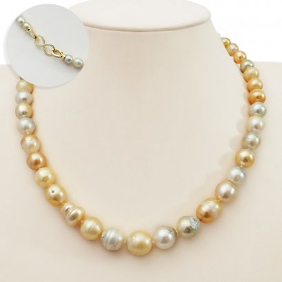 7.04 - 12.87 mm, Gold South Sea Pearl, Graduated Pearl Necklace