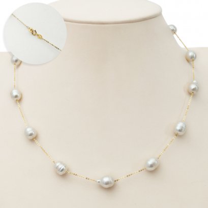 Approx. 7 - 8 mm, South Sea Pearl, Station Necklace