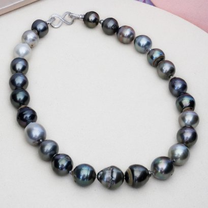 12.74-14.76 mm, Tahitian Pearl, Graduated Pearl Necklace
