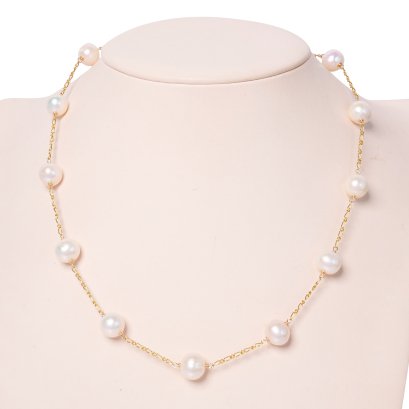 สร้อยคอไข่มุกระยะ ความยาวรวมโซ่ปรับระดับ 18.0"