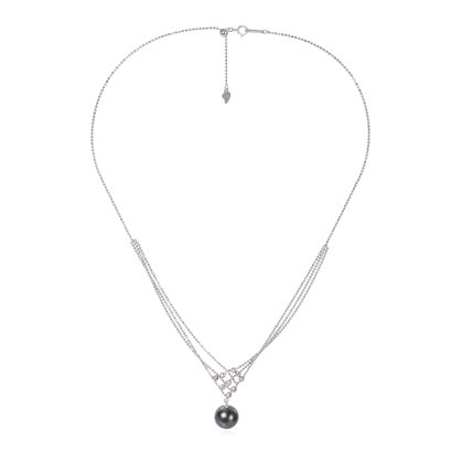 สร้อยคอเทียร่าไดมอนด์ ยาว 18.0" ห้อยไข่มุก Tahitian Pearl