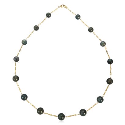 สร้อยคอไข่มุกระยะ ความยาวรวมตะขอ 29.0" ไข่มุก Tahitian