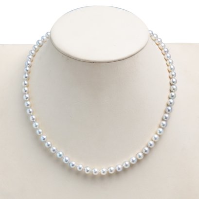 (PSL) 6.0 - 6.5 mm, Aurora Blue Rose, Uniform Pearl Necklace