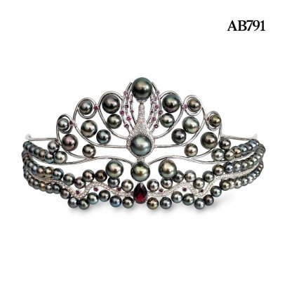 Approx. 7.0 - 13.0 mm, Tahitian Pearl, Noble Queen Peacock Pearl Crown