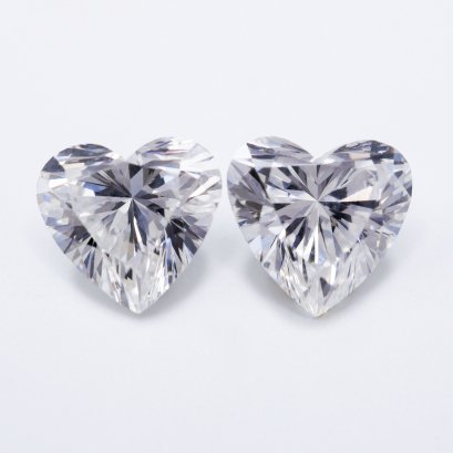 (IGI) 2.12ct., Laboratory Grown Diamond (Heart Brilliant, HPHT, 1.09 ct. and 1.03 ct., D, VVS 2), Pair Diamond