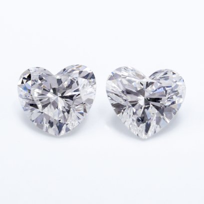 (IGI) 2.35 ct., Laboratory Grown Diamond (Heart Brilliant, CVD, 1.20 ct and 1.15 ct., D, VVS 2 and VVS 1), Pair Diamond