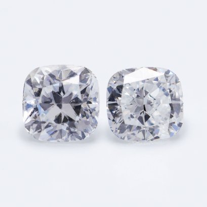 (IGI) 2.02ct., Laboratory Grown Diamond (Square Cushion Modified Brilliant, HPHT, 1.00 ct. and 1.02 ct., D, VS 2), Pair Diamond