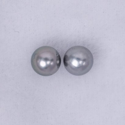 (มี Clip สินค้า)  ไข่มุก Tahitian Pearl จับคู่ สีเทาเข้ม ยก Lot