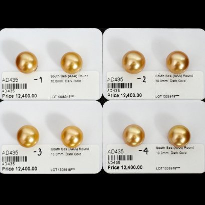 Approx. 10.0 mm, Palawan Elite Lot, Gold South Sea Pearl, Pair Pearl