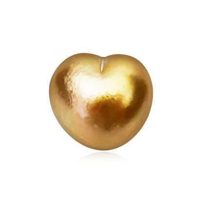 (GIA) 13.50x12.50x10.91 mm, Heart Shaped Pearl, Gold South Sea Pearl, Single Loose Pearl