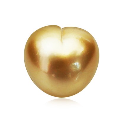 (GIA) 14.69x13.92x11.27 mm, Heart Shaped Pearl, Gold South Sea Pearl, Single Loose Pearl
