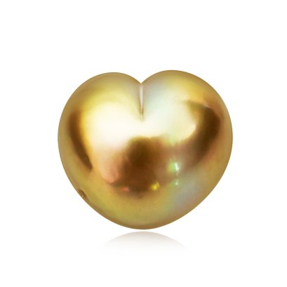 (GIA) 13.51x12.31x10.85 mm, Heart Shaped Pearl, Gold South Sea Pearl, Single Loose Pearl