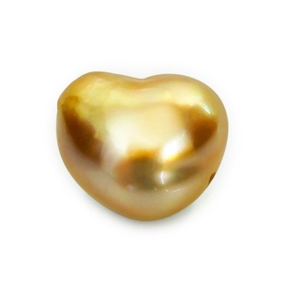 (GIA) 14.97x13.17x10.38 mm, Heart Shaped Pearl, Gold South Sea Pearl, Single Loose Pearl