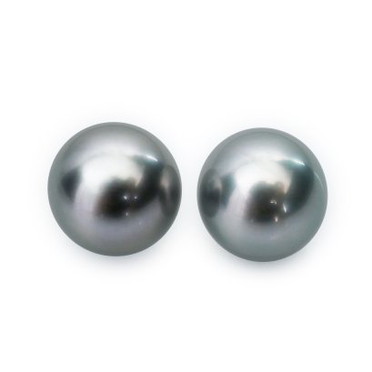 (GIT) Approx. 9.3 - 9.4 mm and 9.2-9.3 mm, Tahitian Pearl, Pair Pearl