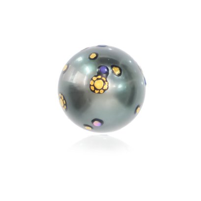 13.6 mm, Maki-e Tahitian Pearl, Single Loose Pearl