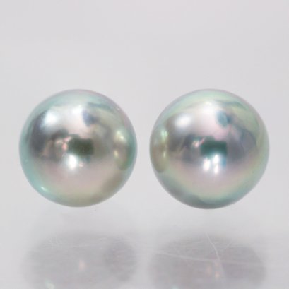 (PSL) Approx.8.5 mm, Aurora Blue Rose, Pair Loose Pearls