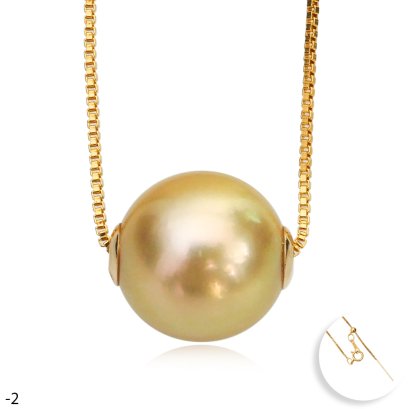 จี้ไข่มุก South Sea เจาะทะลุ พร้อมสร้อยคอ ยาว 22.0"