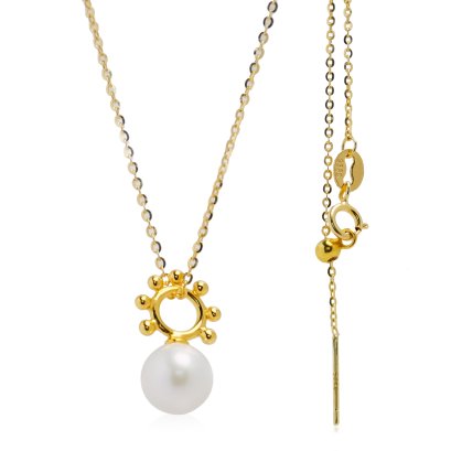 จี้ไข่มุก "Sunrise" ไข่มุก Edison พร้อมสร้อยคอยาว 18.0"