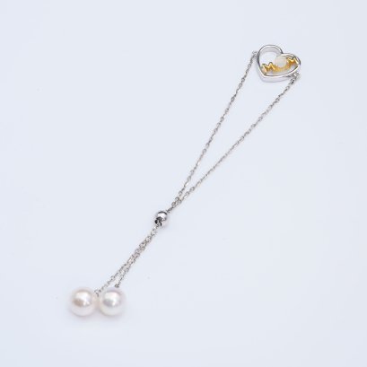 8.29 mm and 8.43 mm, Akoya Pearl, "Mom Collection" Twin Pearl Bracelet