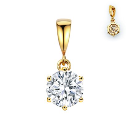 (IGI) 1.05 ct, Laboratory Grown Diamond (Round Brilliant, HPHT, 1.05 ct, D, VS 1), Diamond Hinge Clasp with Hook Pendant