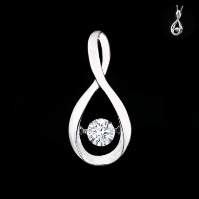 18K Gold, Lab Grown Diamond (0.30ct), Diamond Drop Pendant