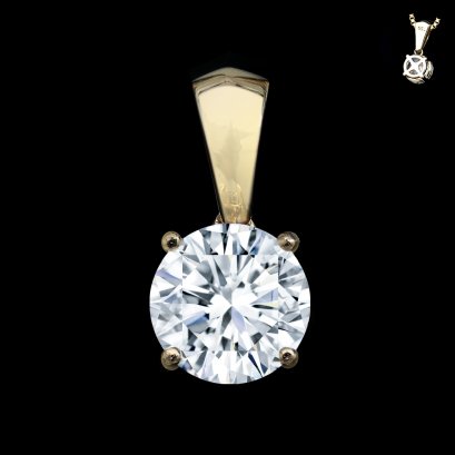 (IGI) 1.01 ct, Laboratory Grown Diamond (Round Brilliant, HPHT, 1.01 ct., D, VS 1), Four Prongs Solitaire Diamond Pendant