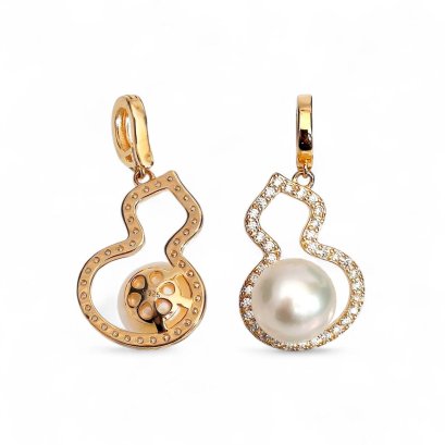 Approx. 9.0 mm, Edison Pearl, Gourd Pearl Pendant
