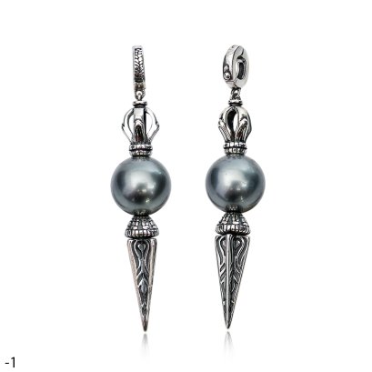 Approx. 11.0 mm, Tahitian Pearl, Pearl Spear Hinge Clasp Pendant