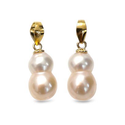 Approx. 6.0 - 9.0 mm, Twin Pearl, Freshwater Pearl, Solitaire Pearl Pendant