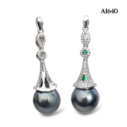 12.0 mm, Tahitian Pearl, Dome Pearl Pendant