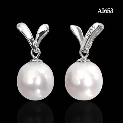 Approx. 8.0 mm, Akoya Pearl, V Dangle Pearl Pendant
