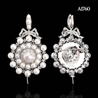 Approx. 4.0 mm and 8.0-9.0 mm, AK & Freshwater Pearl, European Style Royal Pearl Brooch & Pendant