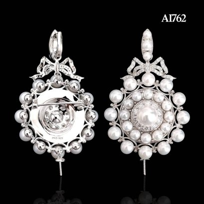 Approx. 4.0 mm and 8.0-9.0 mm, AK & Freshwater Pearl, European Style Royal Pearl Brooch & Pendant