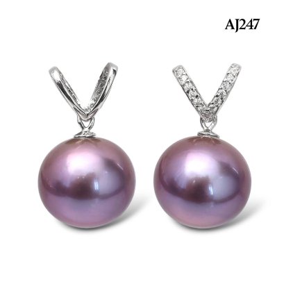 Approx. 12.0 - 13.0 mm, Edison Pearl, Rabbit Ears Dangle Pearl