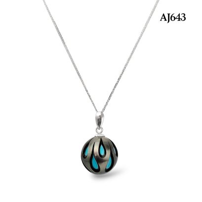 Approx. 11.0 mm, Galatea Pearl, Tahitian Pearl, Solitaire Pearl Pendant with Chain Necklace