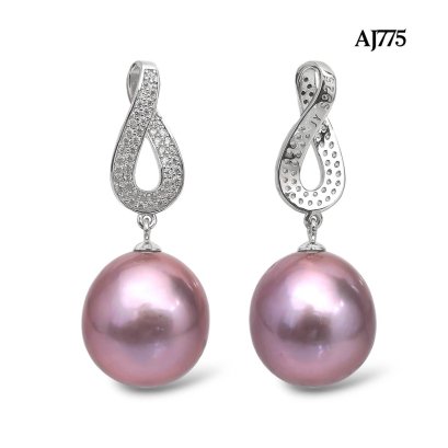 13.6 mm, Edison Pearl, Infinity Dangle Pearl Pendant