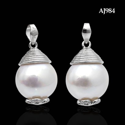 (No Pass QC) Approx. 12.0 mm, Edison Pearl, Karen Cap Pearl Pendant