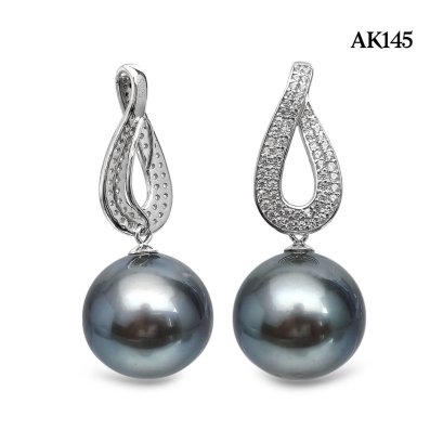 Approx. 17.0 mm, Jumbo Size, Tahitian Pearl, Infinty Dangle Pearl Pendant