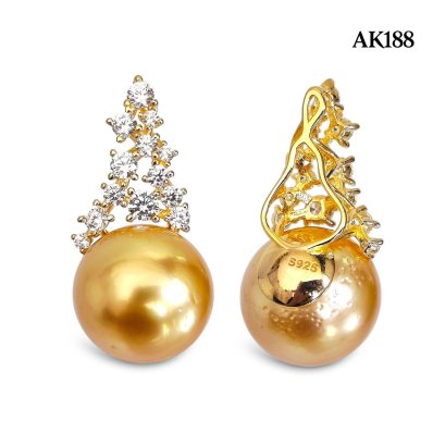 Approx. 12.0 mm, Gold South Sea Pearl, Icy Pearl Pendant