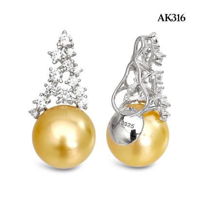 Approx. 11.0 mm, Gold South Sea Pearl, Icy Pearl Pendant