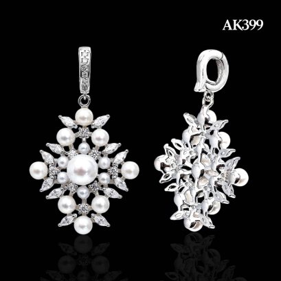 Approx. 2.5 - 5.5 mm, AK and Freshwater Pearl, Botanic Pearl Hinge Clasp Pendant