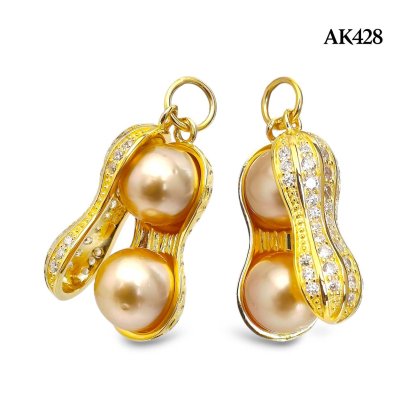 Approx.8.0 mm up, Gold South Sea Pearl, Peanut Pearl Pendant