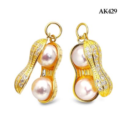 Approx.8.0 mm up, Hanamomo, Akoya Pearl, Peanut Pearl Pendant