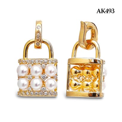 Approx. 3.0 mm up, AK Pearl, Lock & Love Pearl Pendant