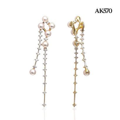 Approx. 5.0 mm up, Hanamomo, Akoya Pearl, Icy Icicle Pearl Pendant