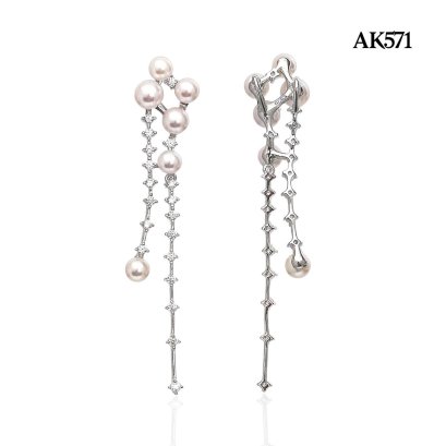 Approx. 5.0 mm up, Hanamomo, Akoya Pearl, Icy Icicle Pearl Pendant