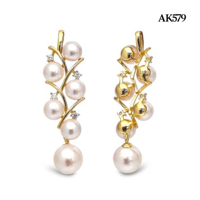 Approx. 5.0-8.0 mm, Hanamomo, Akoya Pearl, Barley Pearl Bunch Pendant