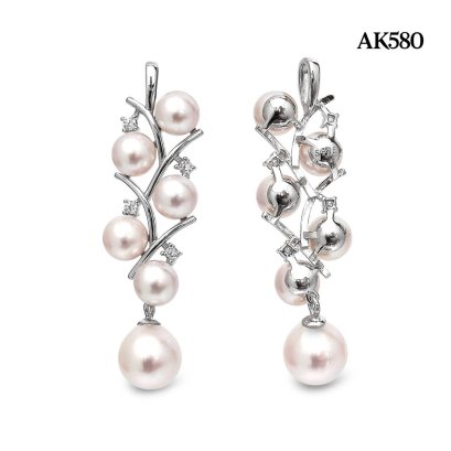 Approx. 5.0-8.0 mm, Hanamomo, Akoya Pearl, Barley Pearl Bunch Pendant
