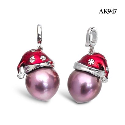 Approx. 13.0 mm, Freshwater Pearl, Christmas Hat Pearl Pendant